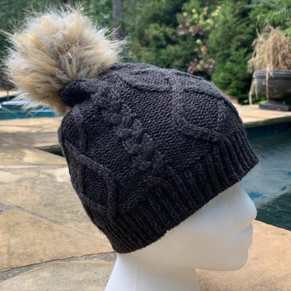 J. Crew Beannie Cap with Faux Fur Pom Pom - Picture 6 of 12